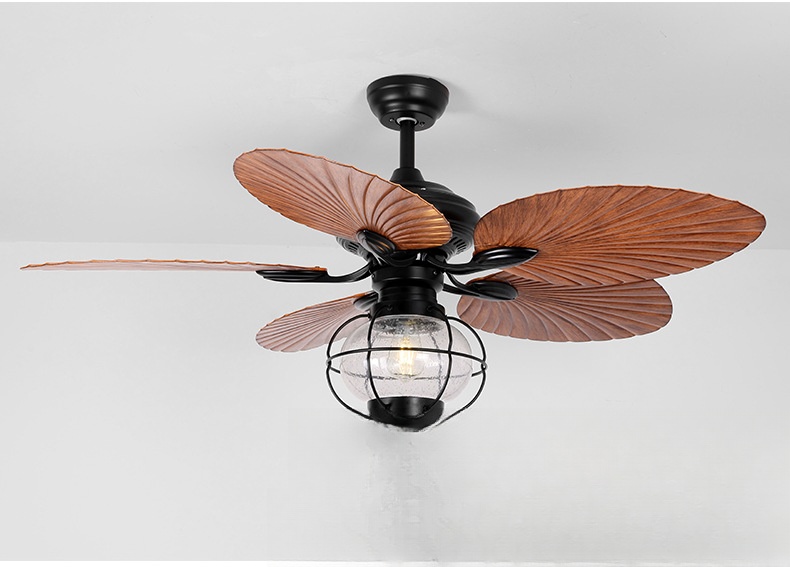 Industrial Style Ceiling Fan Light for Restaurant and Living Room