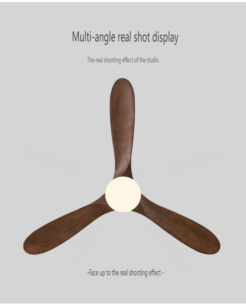 88-Inch Solid Wood Ceiling Fan Light