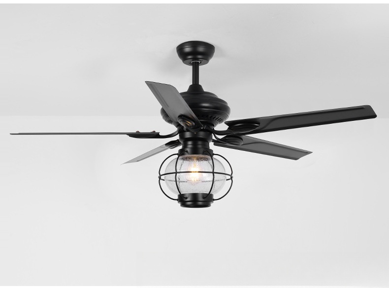 Industrial Style Ceiling Fan Light for Restaurant and Living Room