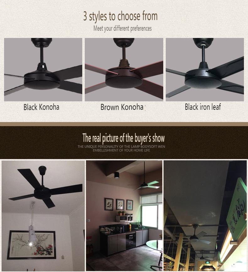 52-Inch Ceiling Fan for Western Restaurants