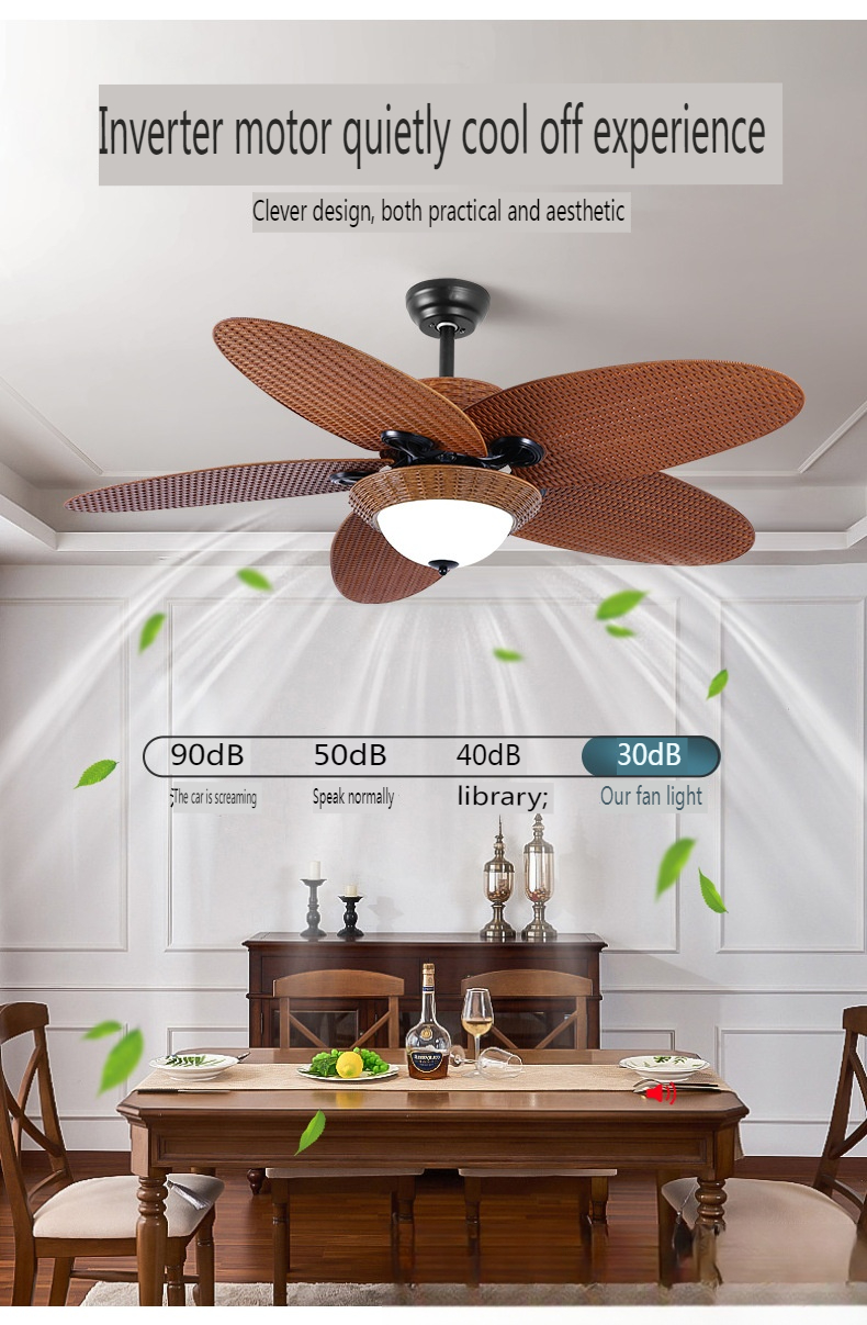 Industrial Style Ceiling Fan Light for Restaurant and Living Room