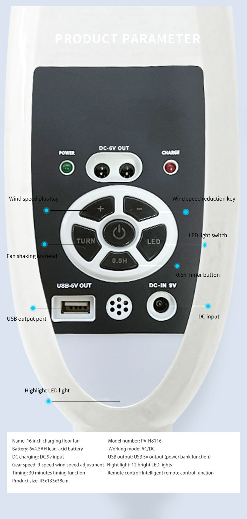 Solar Fan with Remote Control