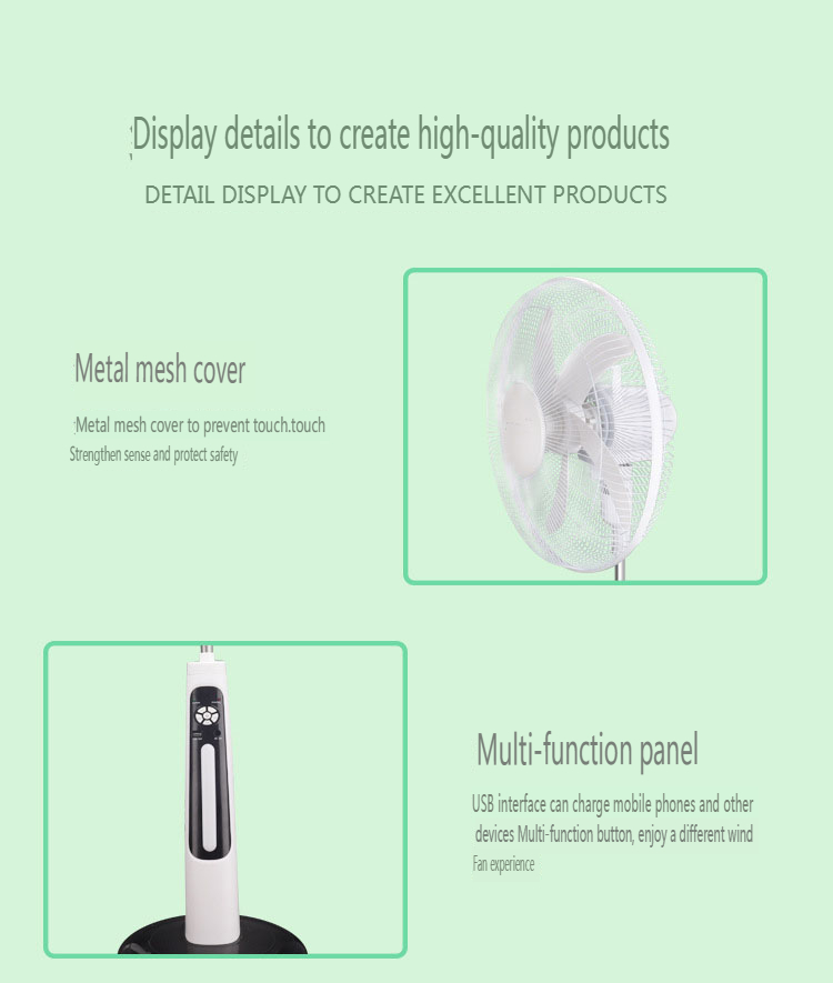 Solar Rechargeable Standing Fan