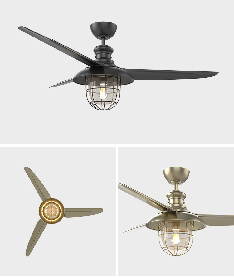 Custom 52-Inch ETL Variable Frequency Patio Fan Light