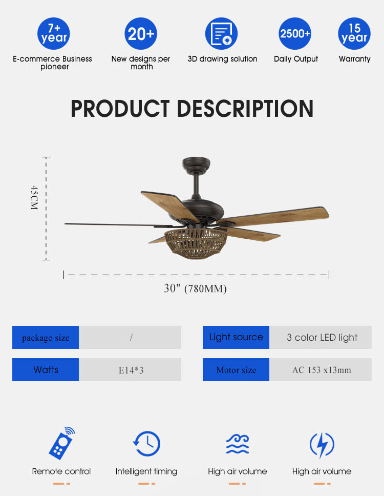 Patio Ceiling Fan Light with Lamp