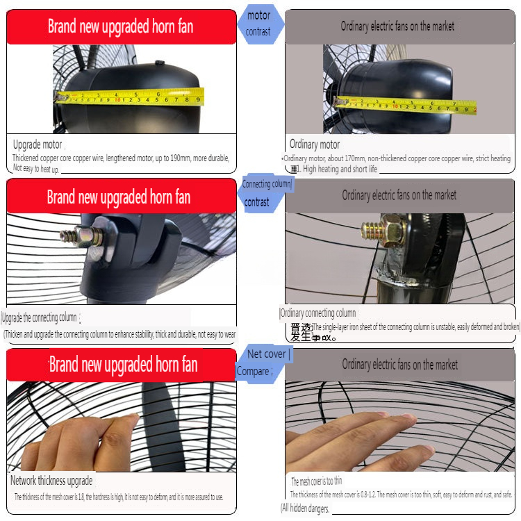 High-Power Industrial Floor and Wall-Mounted Horn Fan