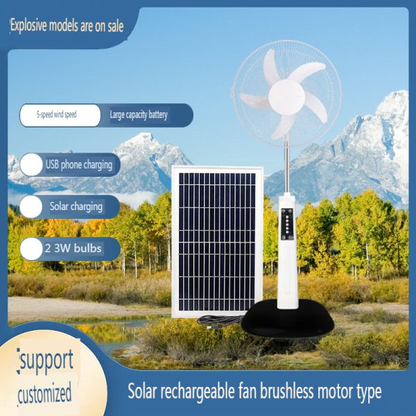 Portable Solar Fan with Remote Control