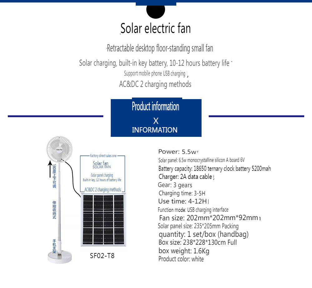 Collapsible Solar Fan with Phone Stand