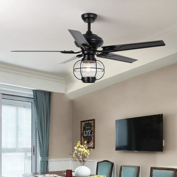 Industrial Style Ceiling Fan Light for Restaurant and Living Room