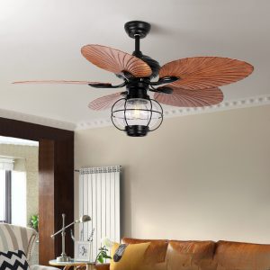 Industrial Style Ceiling Fan Light for Restaurant and Living Room